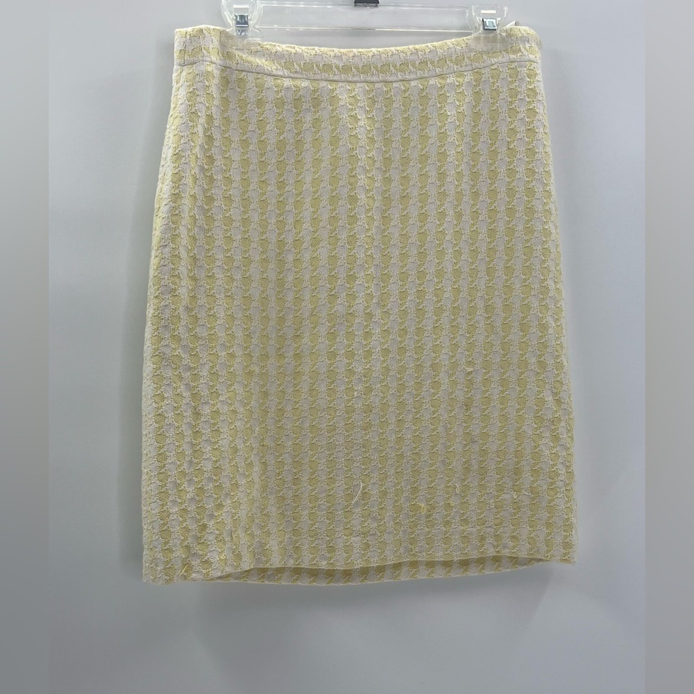 Banana Republic Yellow and White Pencil Skirt - Size 6